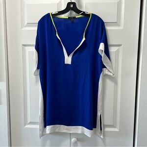 J Crew swim cover-up sz M Blue white yellow